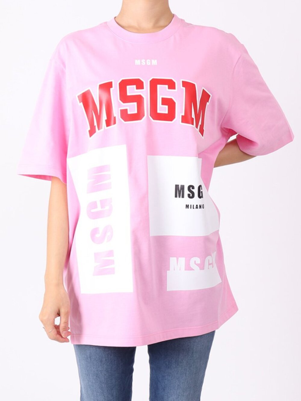 NWT - MSGM Logo Printed T-shirt 2541MDM102 - Pink💗
